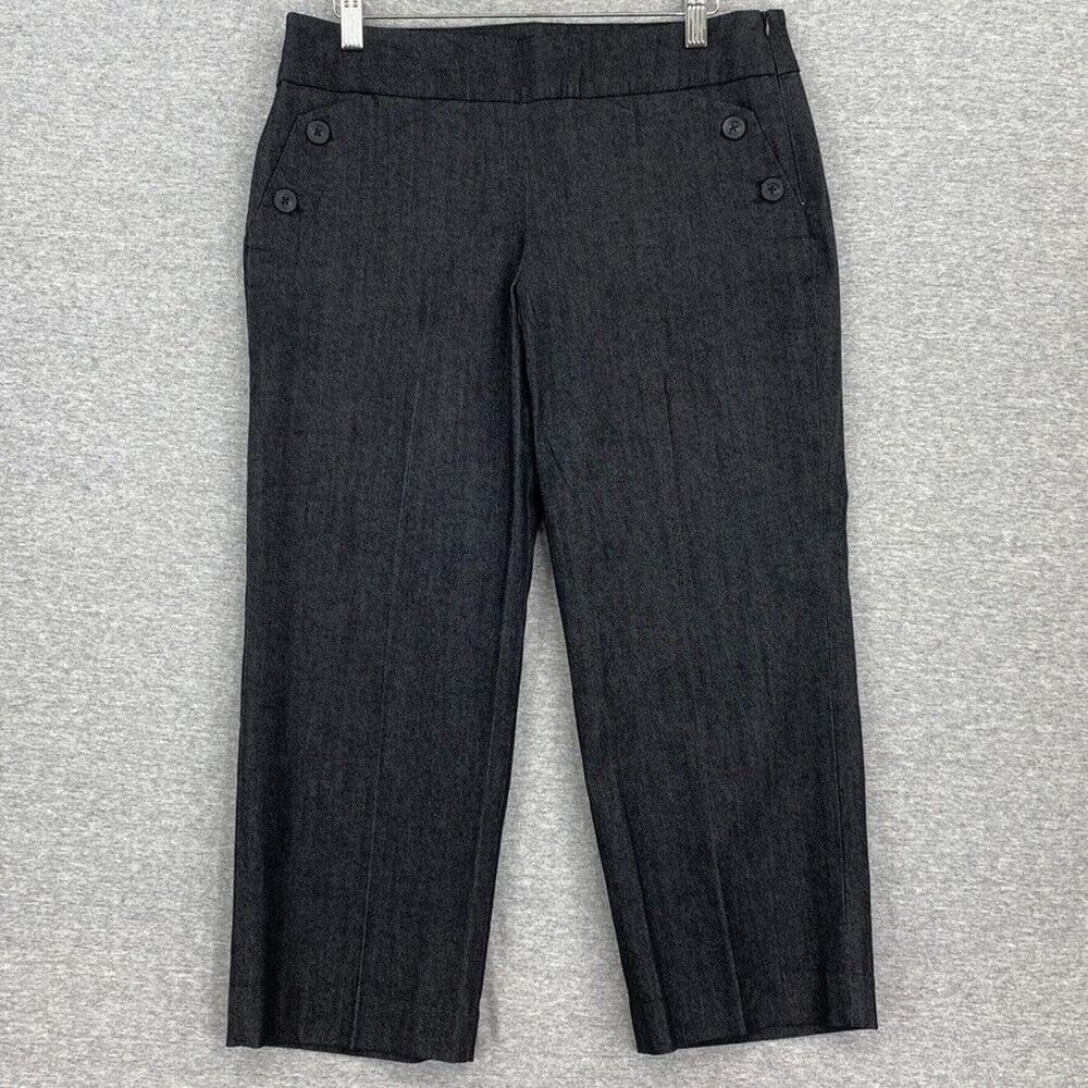 Sandro Sportswear Pants Womens 8 Blue Gray Capri Denim Look Cropped Mid Rise
